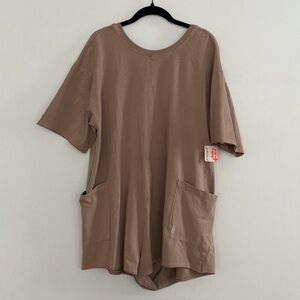 Free People Movement Hot Shot Tee Romper NWT sz L